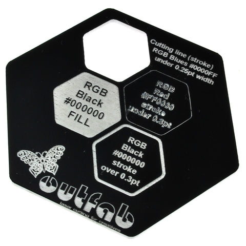 Two Color Black/White Acrylic includes laser cutting, material